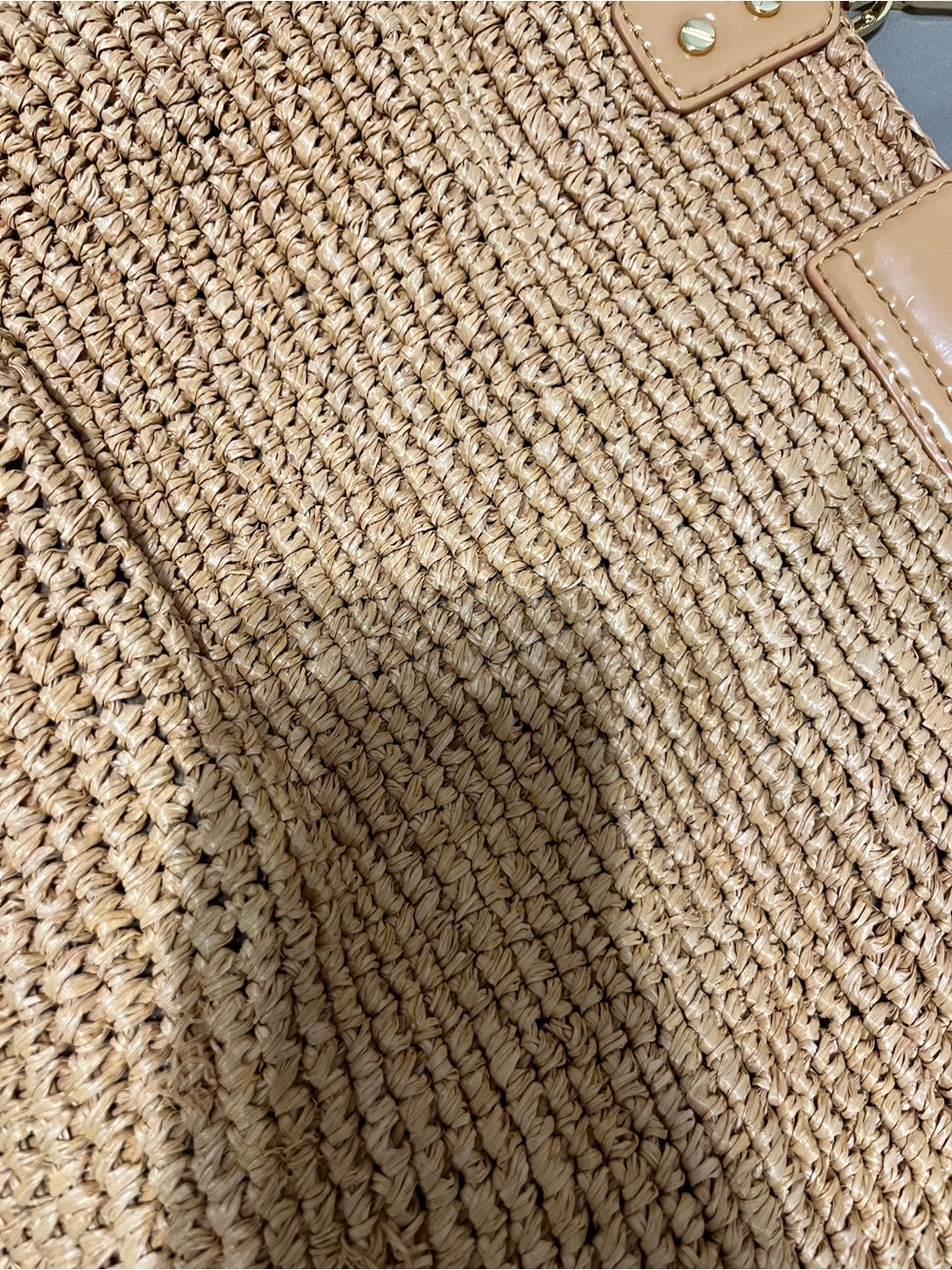 Tory Burch Woven Straw Tote with Gold Chain Handles - Tan - Picture 11 of 11